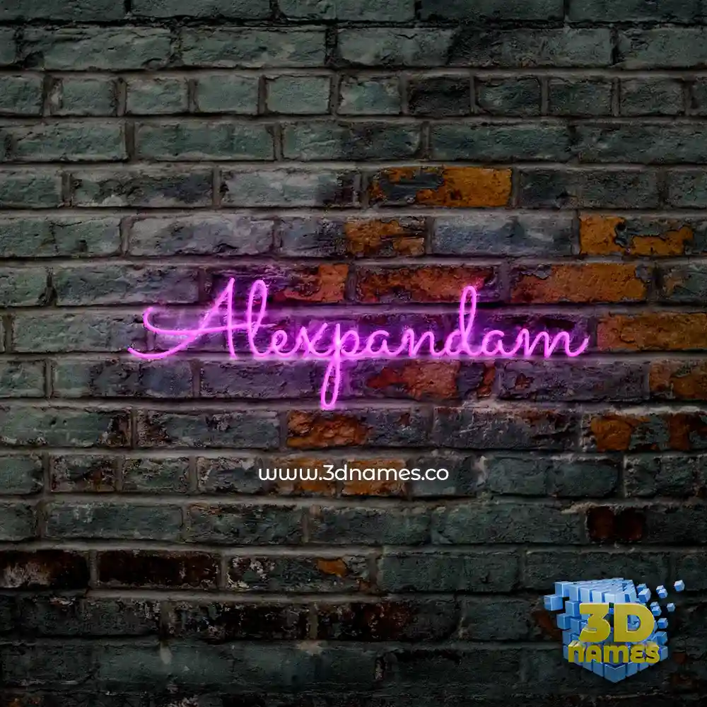 alexpandam in Pink Neon style - 3D name wallpaper