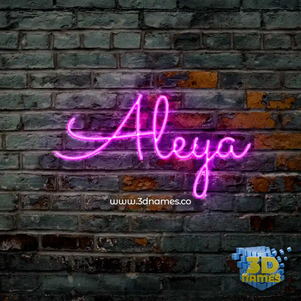 aleya in Pink Neon style - 3D name wallpaper