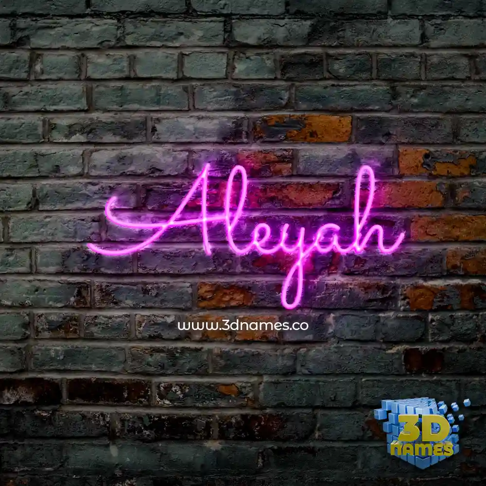 aleyah in Pink Neon style - 3D name wallpaper