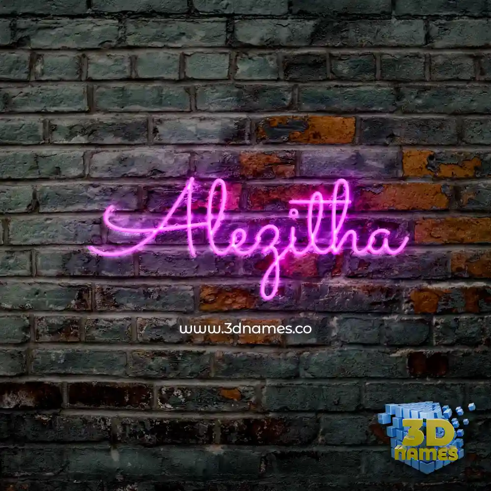 alezitha in Pink Neon style - 3D name wallpaper