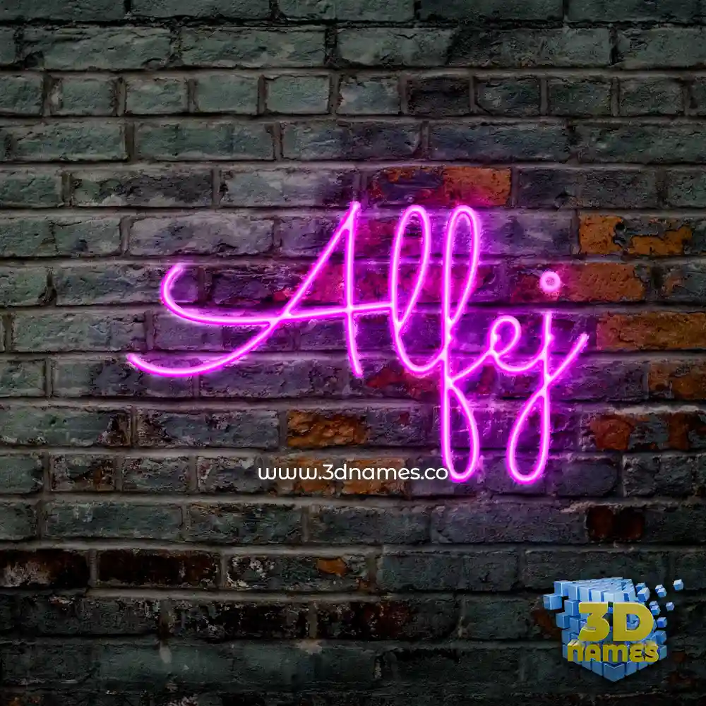 alfej in Pink Neon style - 3D name wallpaper
