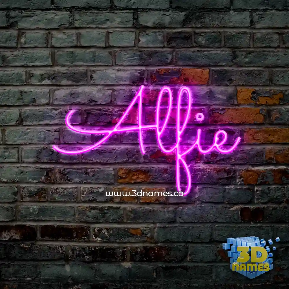 alfie in Pink Neon style - 3D name wallpaper