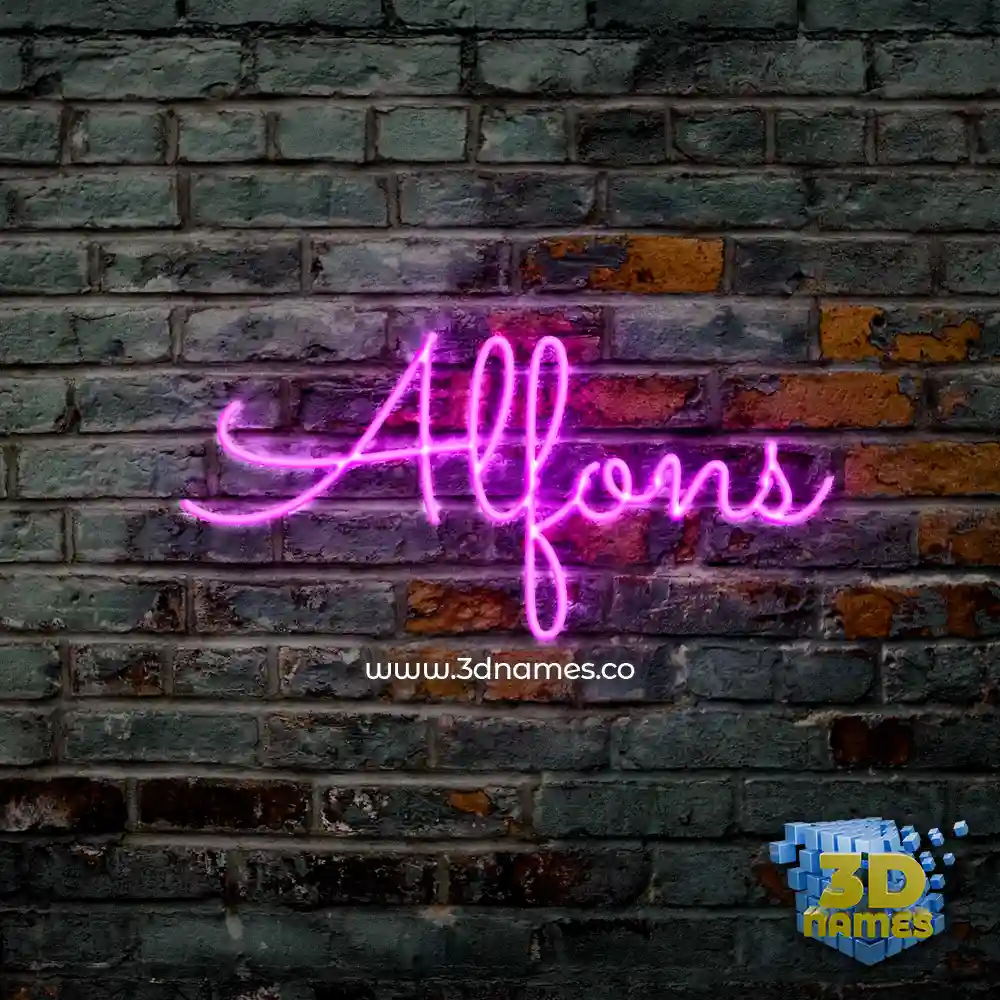 alfons in Pink Neon style - 3D name wallpaper