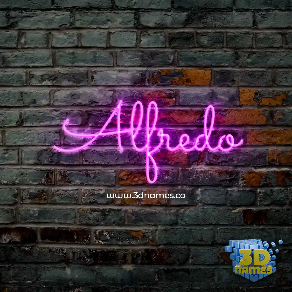 alfredo in Pink Neon style - 3D name wallpaper