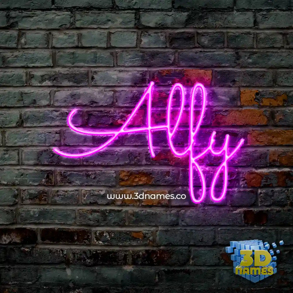 alfy in Pink Neon style - 3D name wallpaper