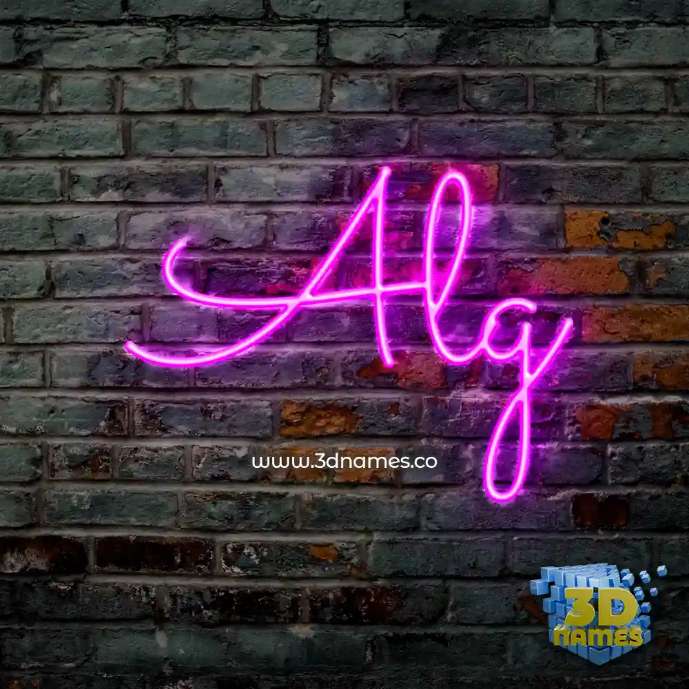 alg in Pink Neon style - 3D name wallpaper