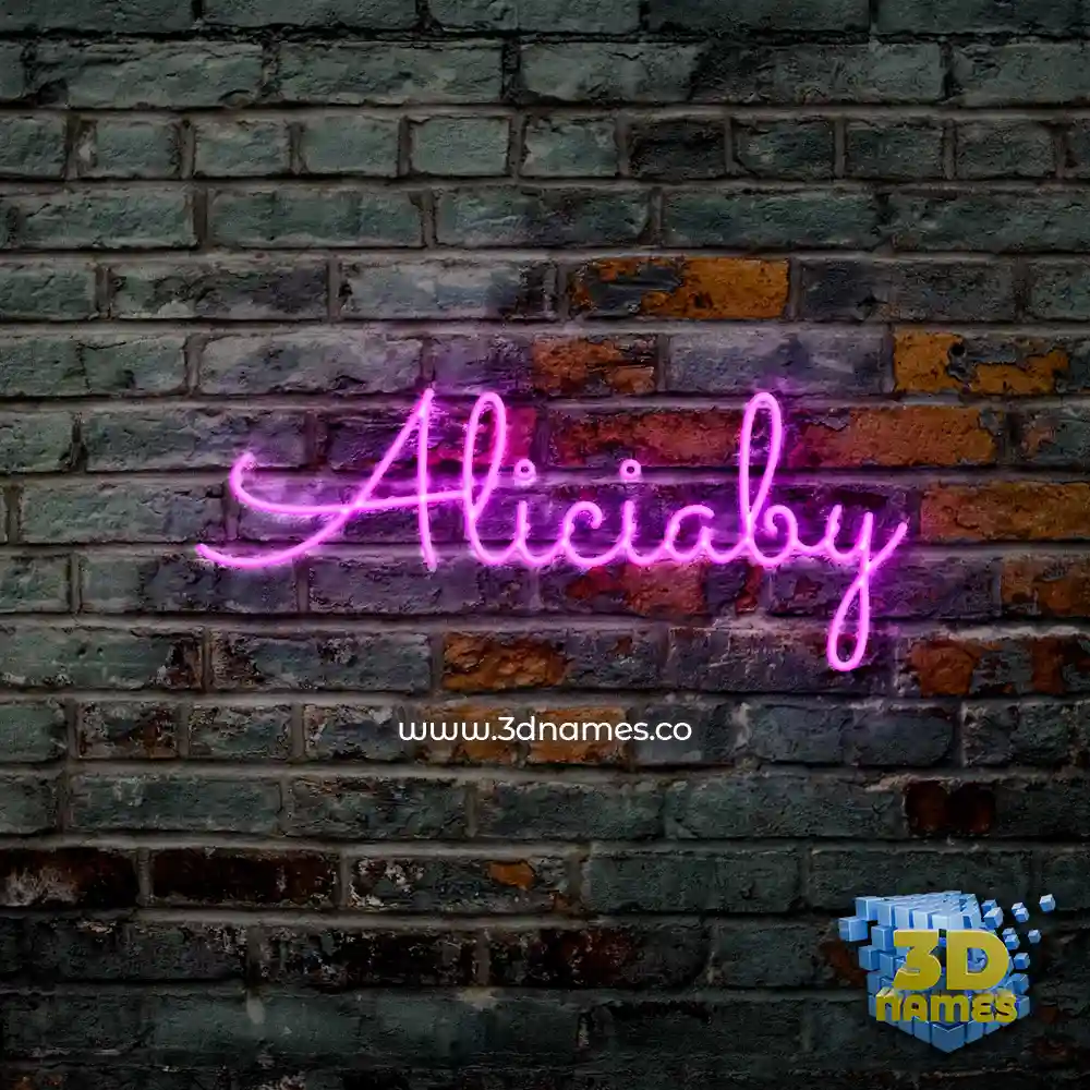 aliciaby in Pink Neon style - 3D name wallpaper