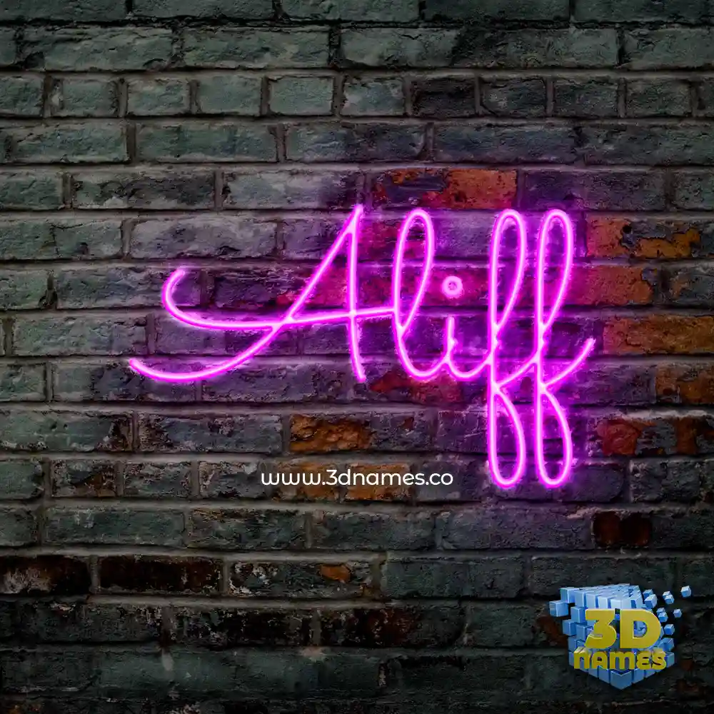 aliff in Pink Neon style - 3D name wallpaper