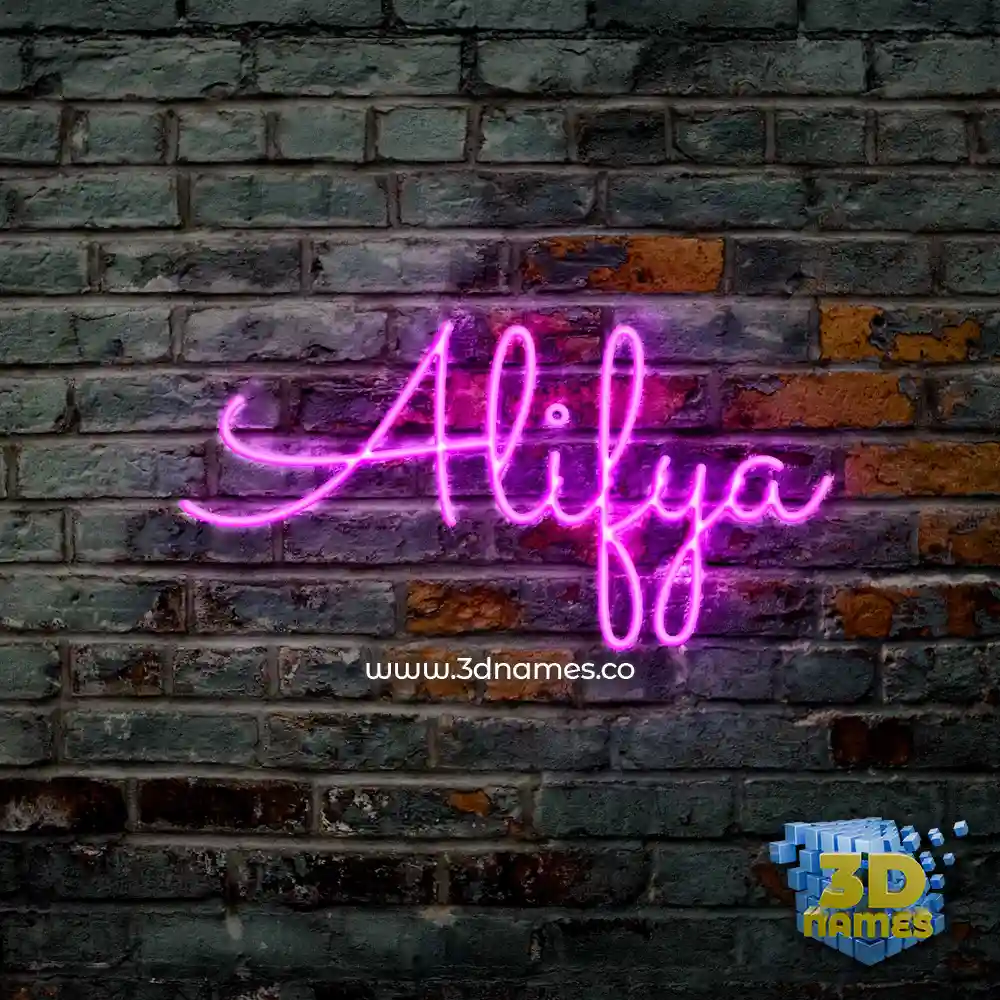 alifya in Pink Neon style - 3D name wallpaper