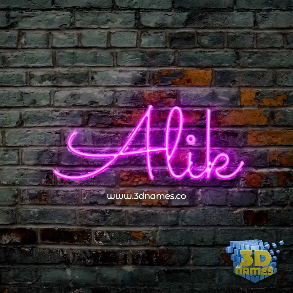 alik in Pink Neon style - 3D name wallpaper