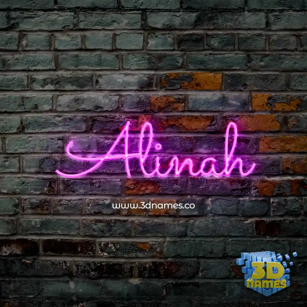 alinah in Pink Neon style - 3D name wallpaper