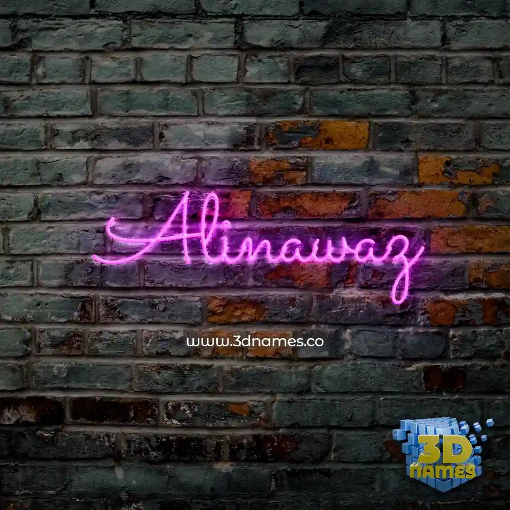 alinawaz in Pink Neon style - 3D name wallpaper