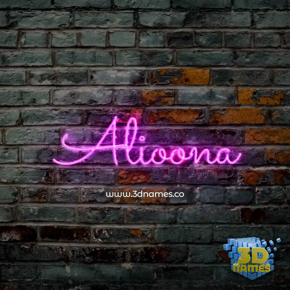 alioona in Pink Neon style - 3D name wallpaper