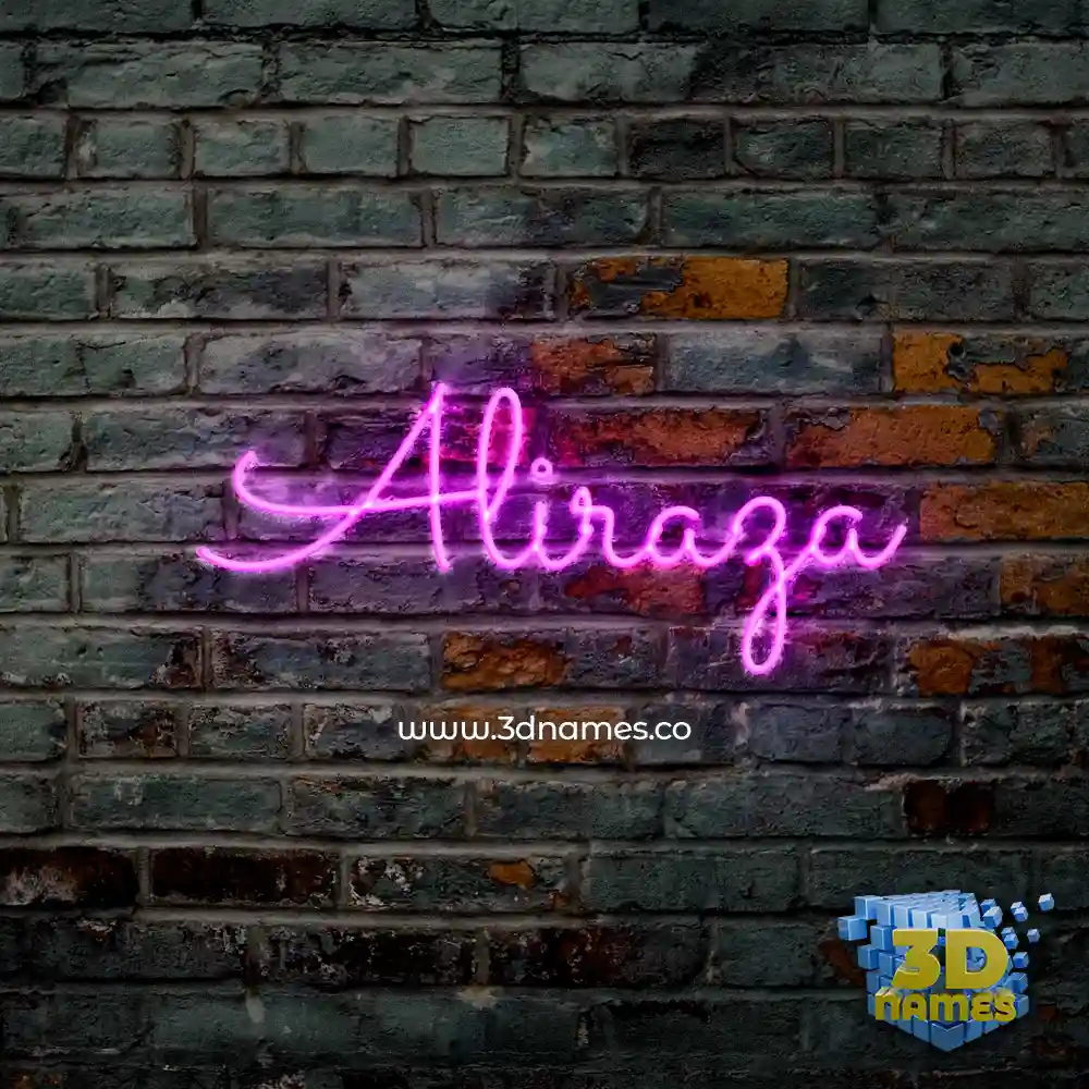 aliraza in Pink Neon style - 3D name wallpaper