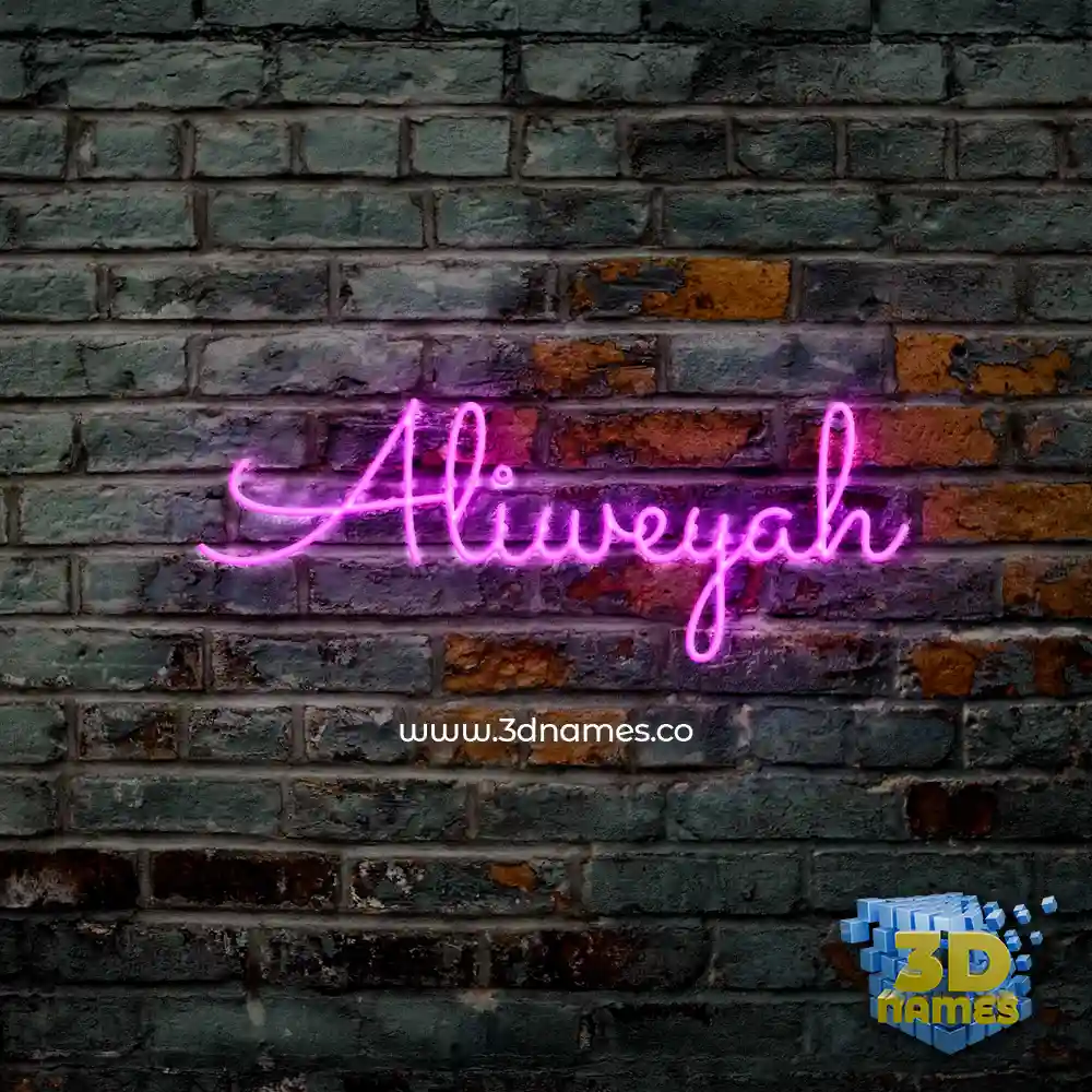 aliweyah in Pink Neon style - 3D name wallpaper