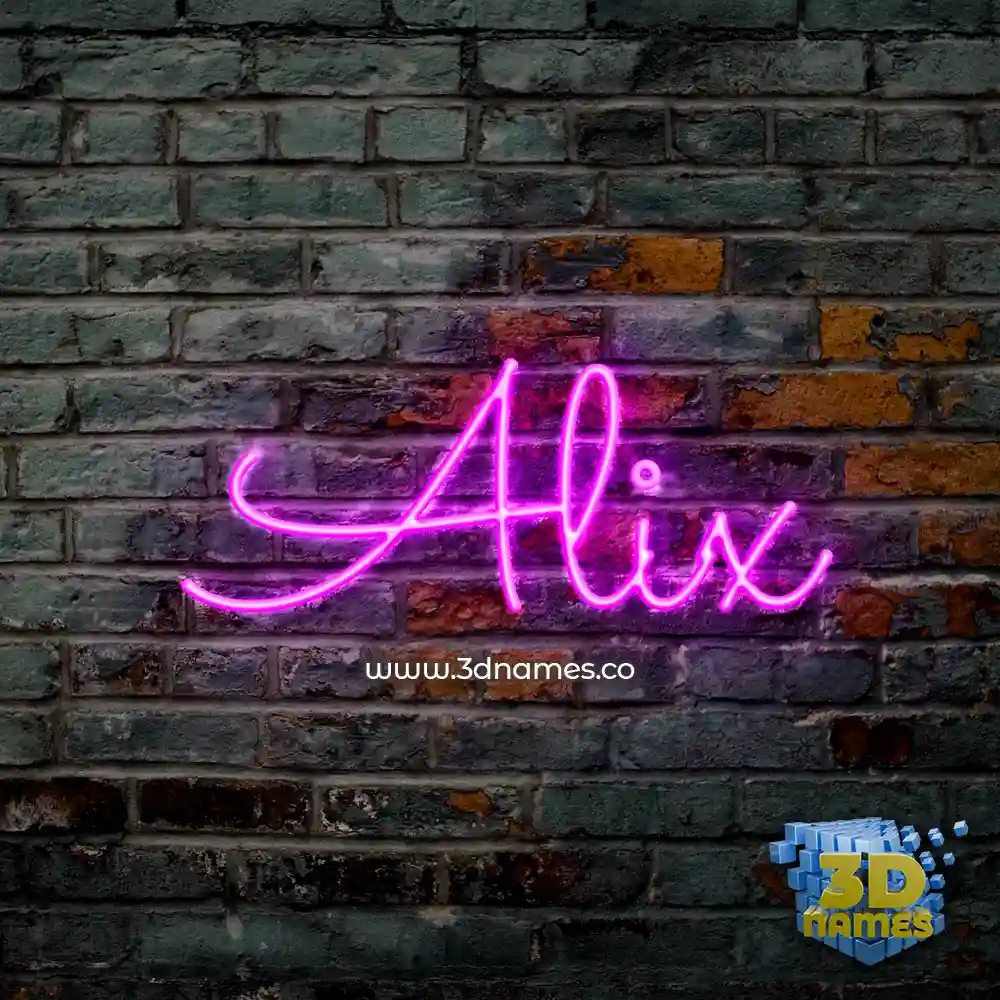 alix in Pink Neon style - 3D name wallpaper