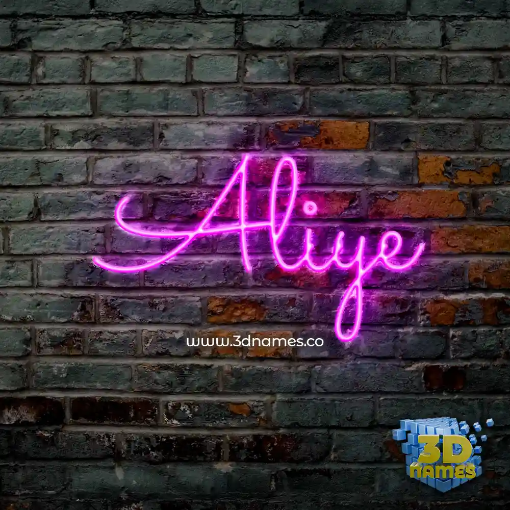 aliye in Pink Neon style - 3D name wallpaper