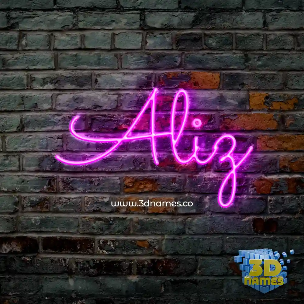 aliz in Pink Neon style - 3D name wallpaper