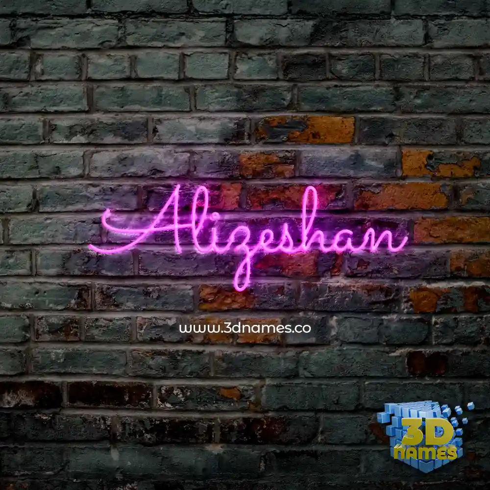 alizeshan in Pink Neon style - 3D name wallpaper