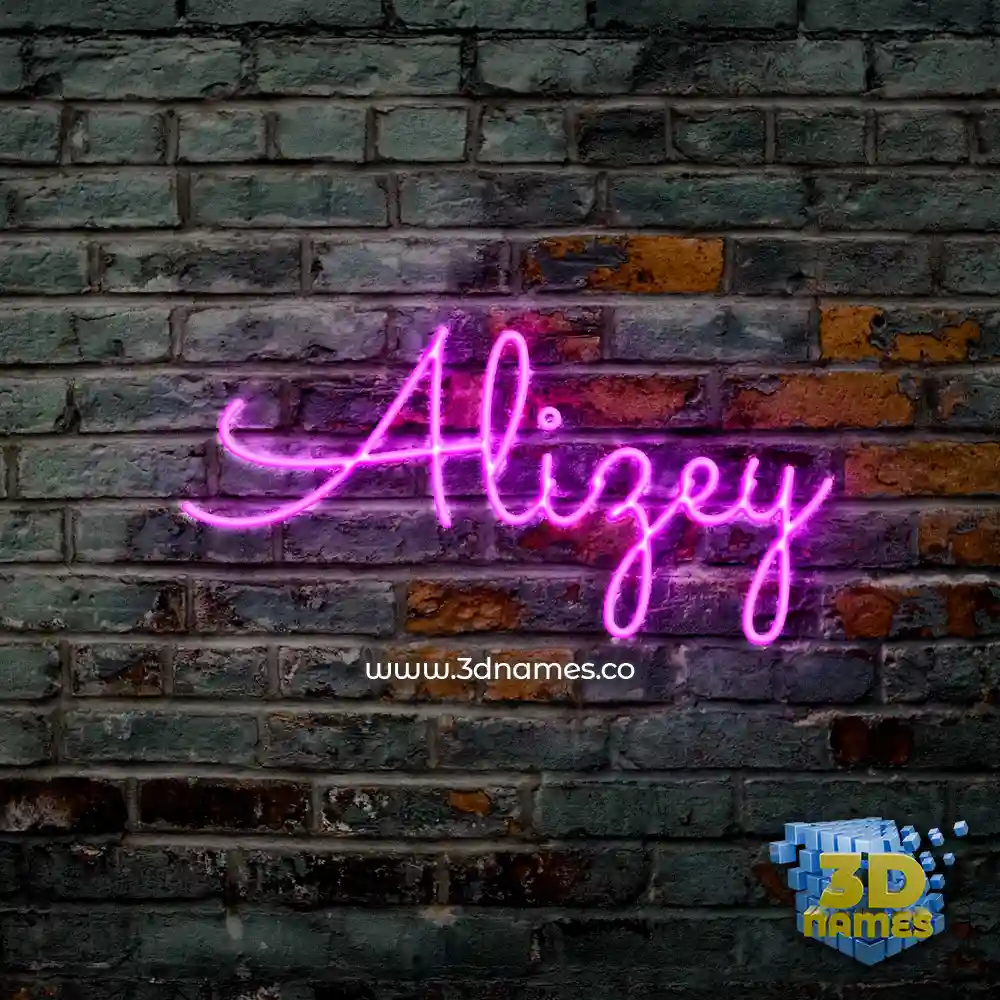 alizey in Pink Neon style - 3D name wallpaper