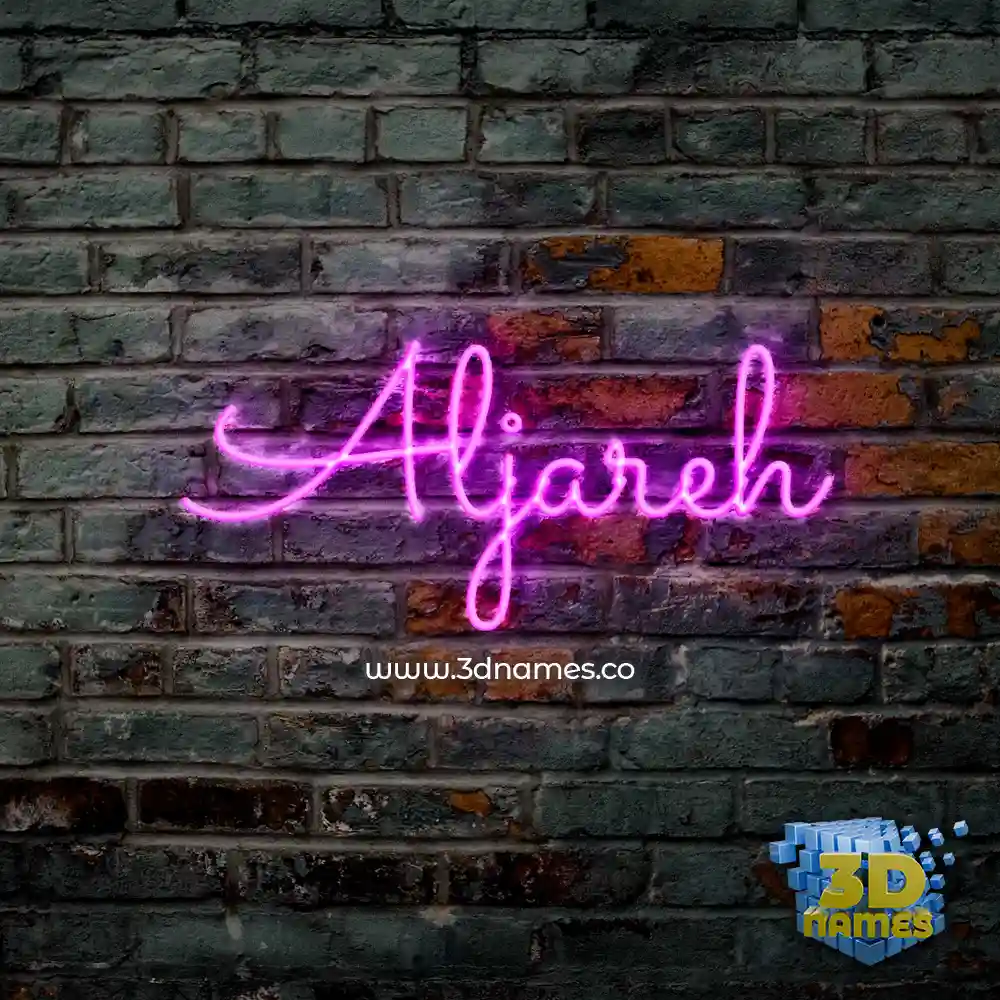 aljareh in Pink Neon style - 3D name wallpaper