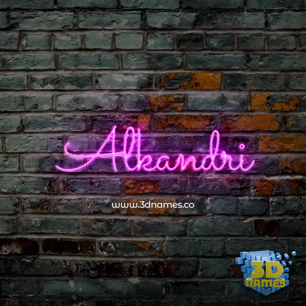 alkandri in Pink Neon style - 3D name wallpaper