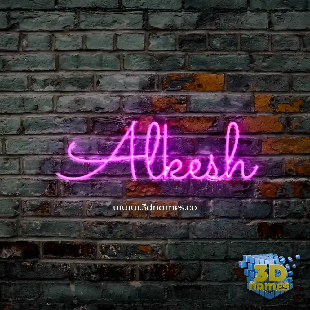 alkesh in Pink Neon style - 3D name wallpaper