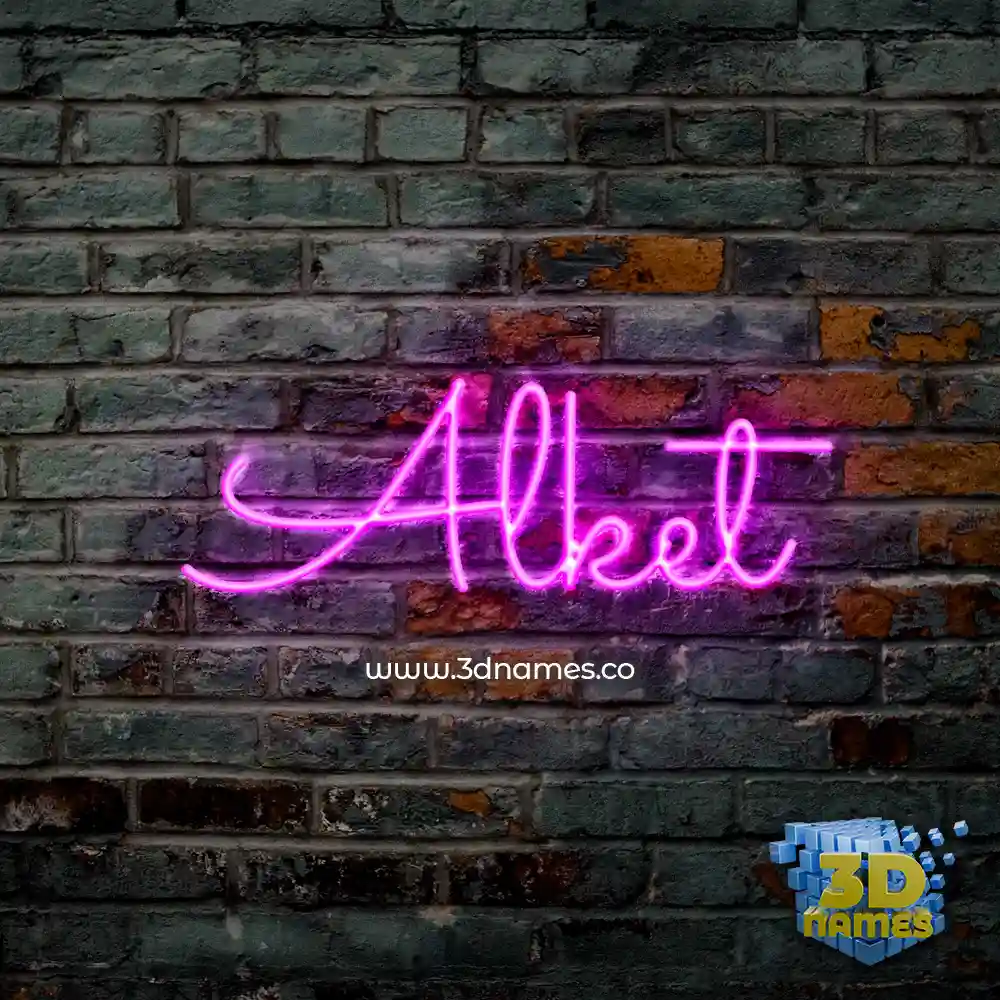 alket in Pink Neon style - 3D name wallpaper