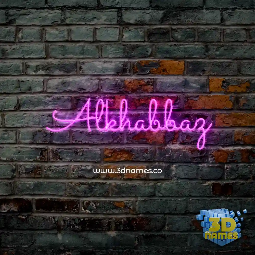 alkhabbaz in Pink Neon style - 3D name wallpaper