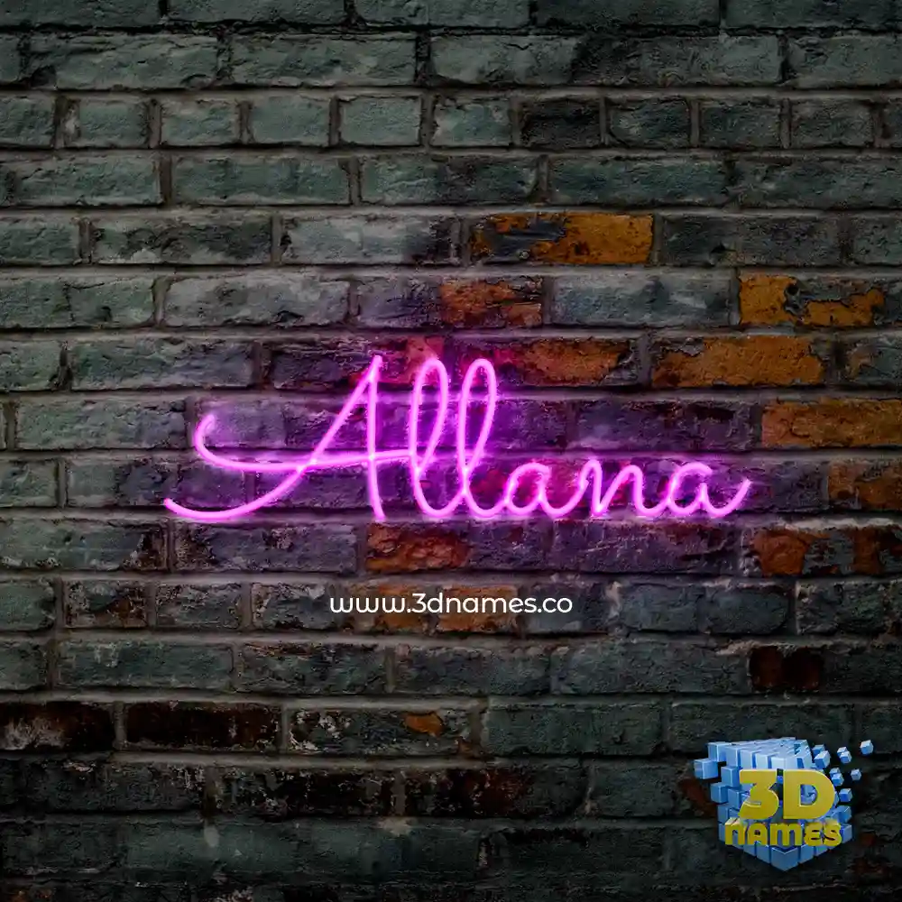 allana in Pink Neon style - 3D name wallpaper