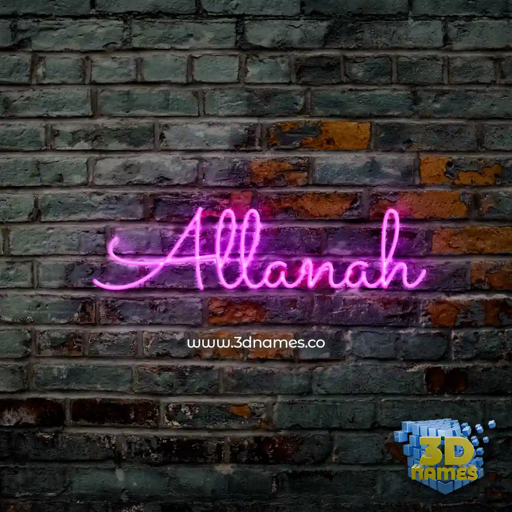 allanah in Pink Neon style - 3D name wallpaper