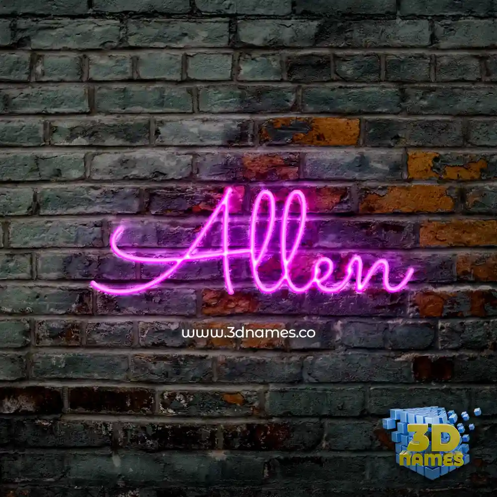 allen in Pink Neon style - 3D name wallpaper