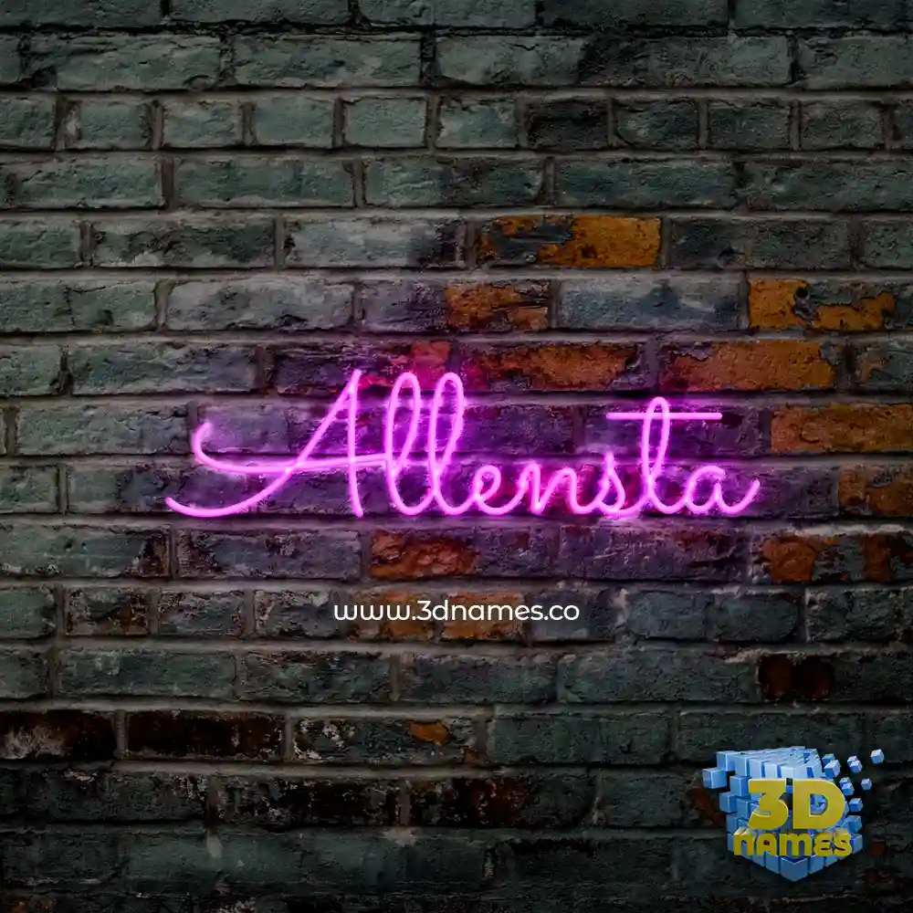 allensta in Pink Neon style - 3D name wallpaper
