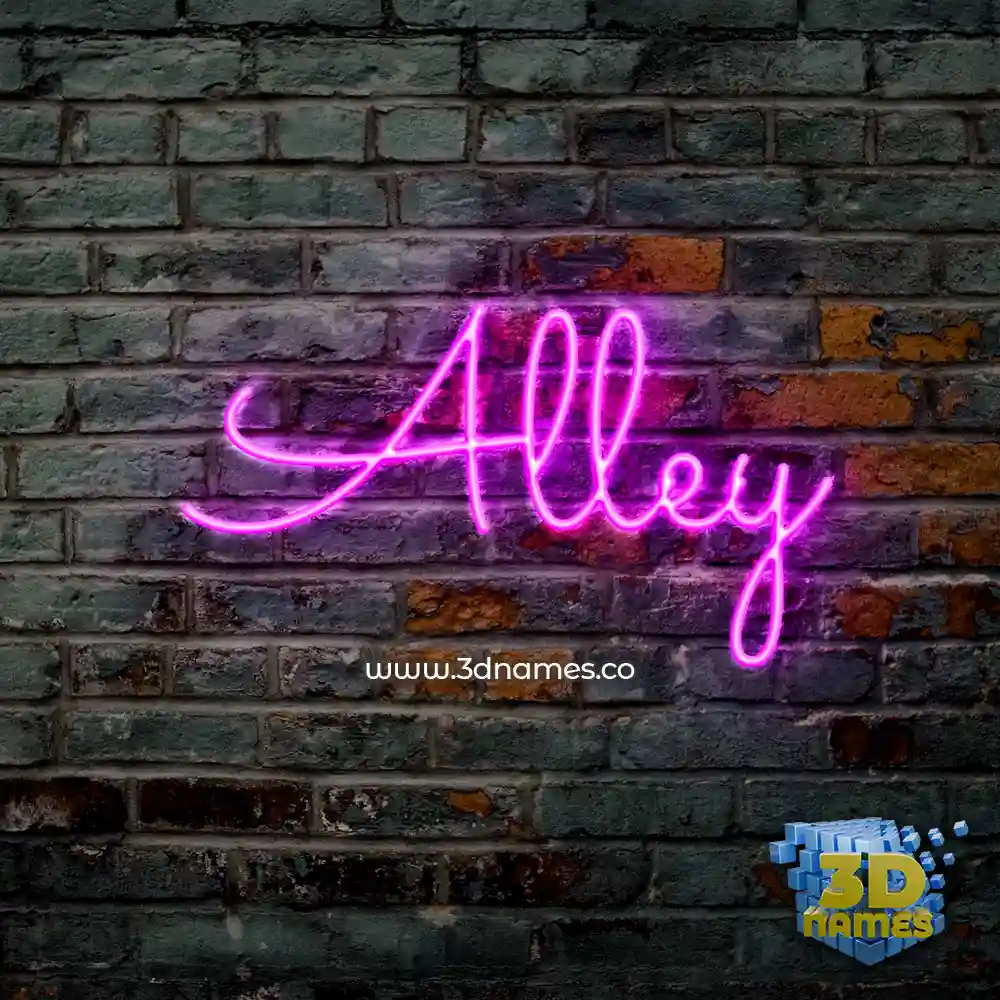 alley in Pink Neon style - 3D name wallpaper