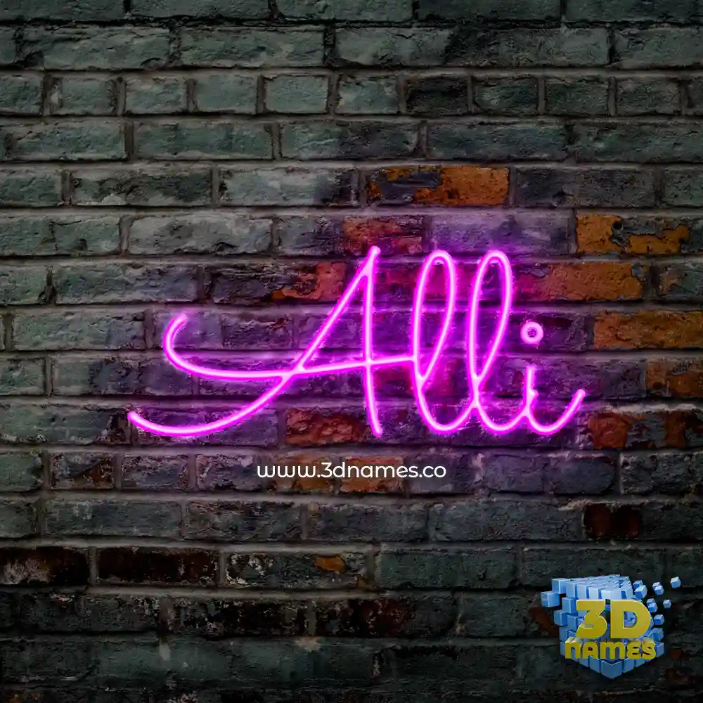 alli in Pink Neon style - 3D name wallpaper