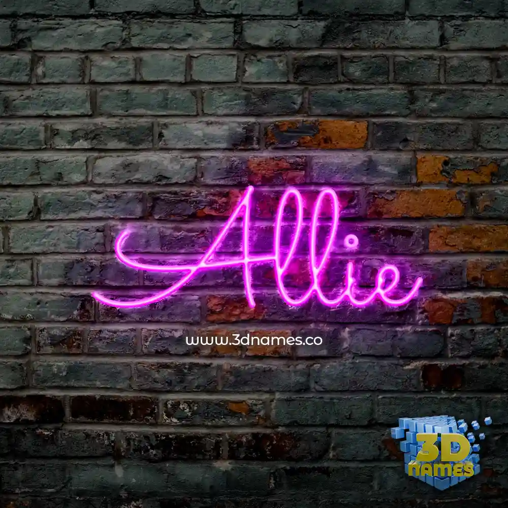 allie in Pink Neon style - 3D name wallpaper