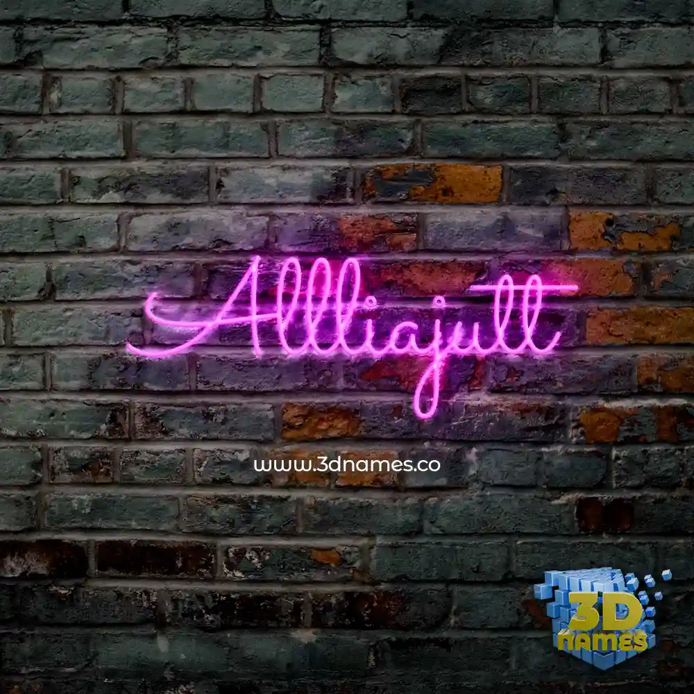 allliajutt in Pink Neon style - 3D name wallpaper