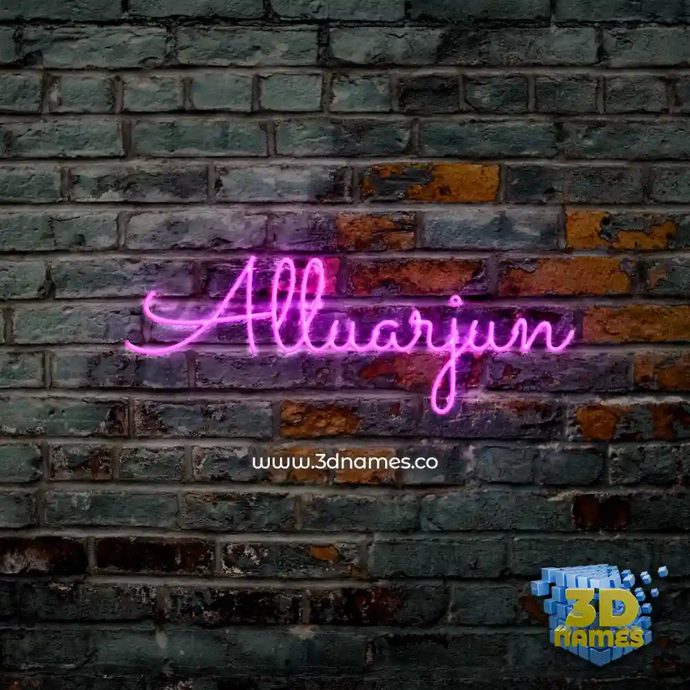 alluarjun in Pink Neon style - 3D name wallpaper