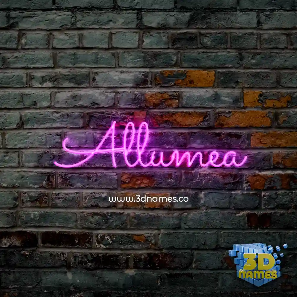 allumea in Pink Neon style - 3D name wallpaper