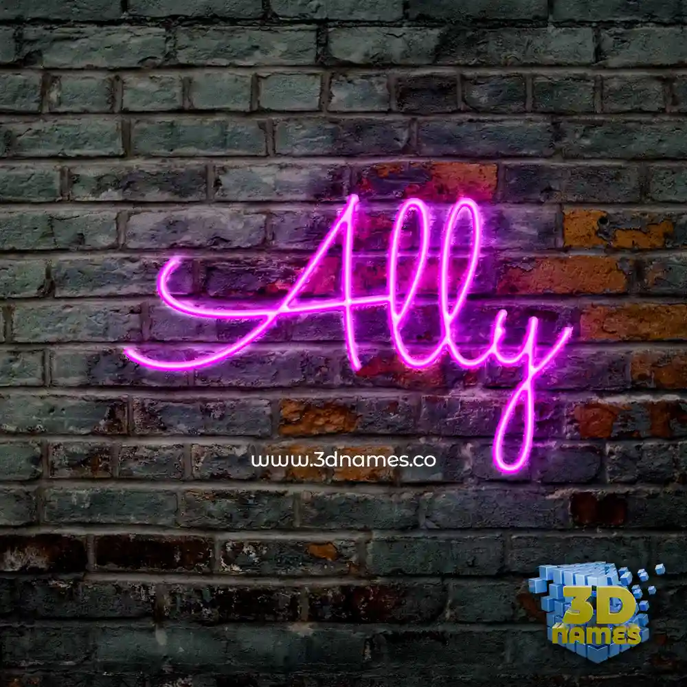 ally in Pink Neon style - 3D name wallpaper