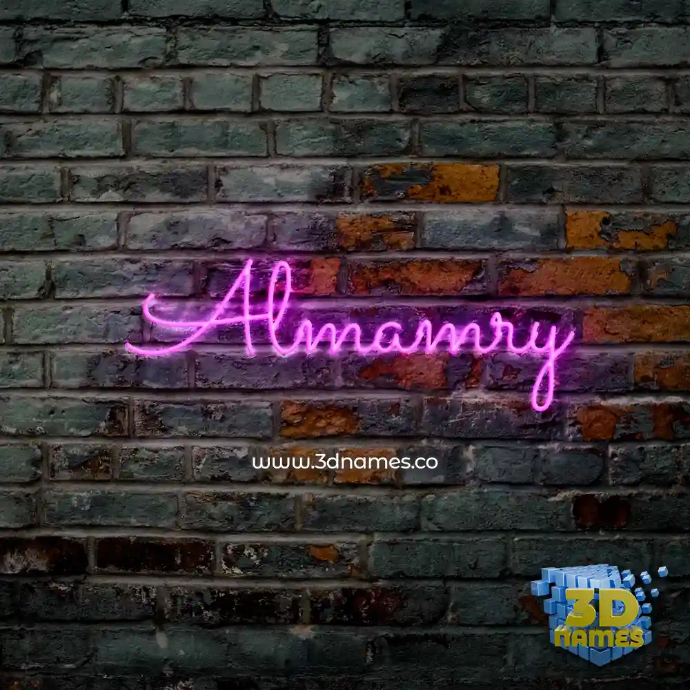 almamry in Pink Neon style - 3D name wallpaper