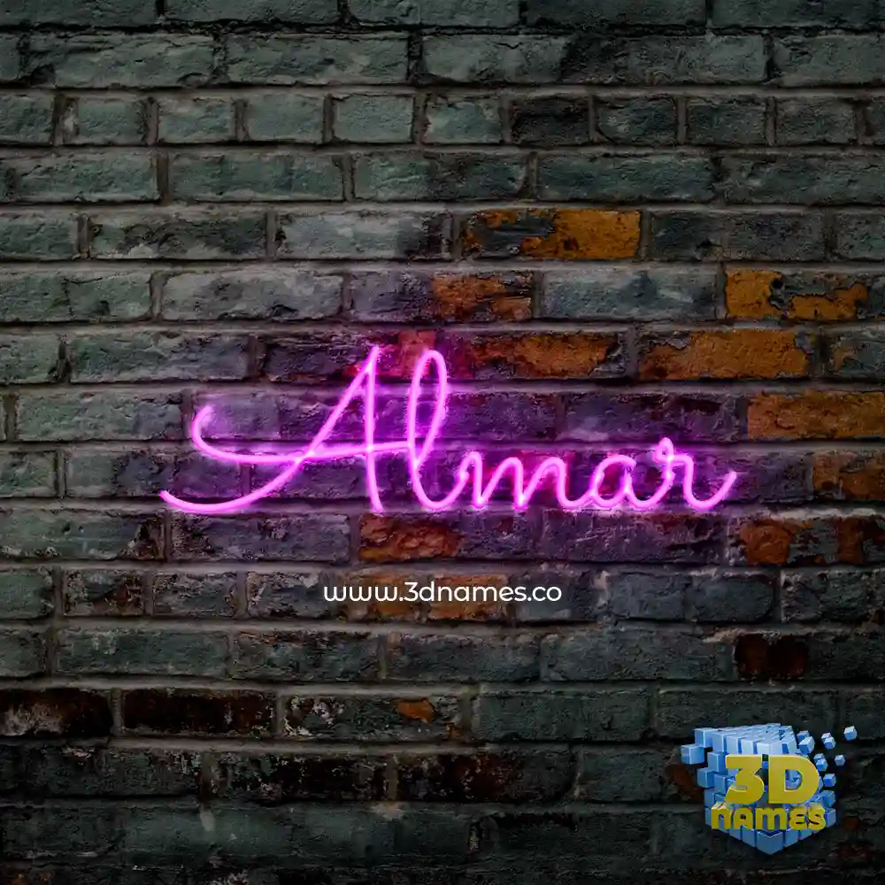 almar in Pink Neon style - 3D name wallpaper