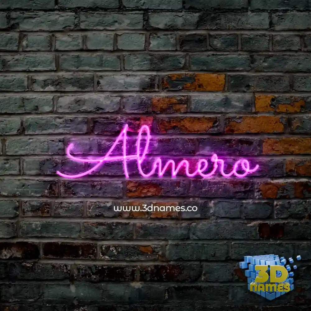 almero in Pink Neon style - 3D name wallpaper