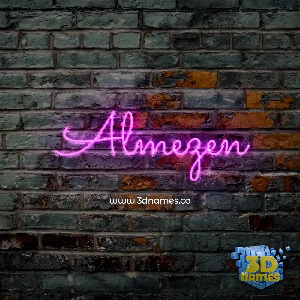 almezen in Pink Neon style - 3D name wallpaper