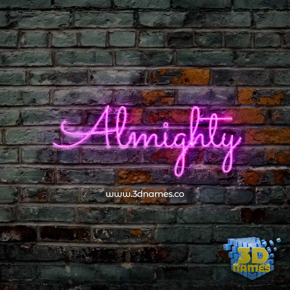 almighty in Pink Neon style - 3D name wallpaper