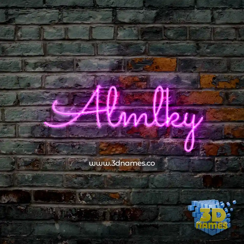 almlky in Pink Neon style - 3D name wallpaper