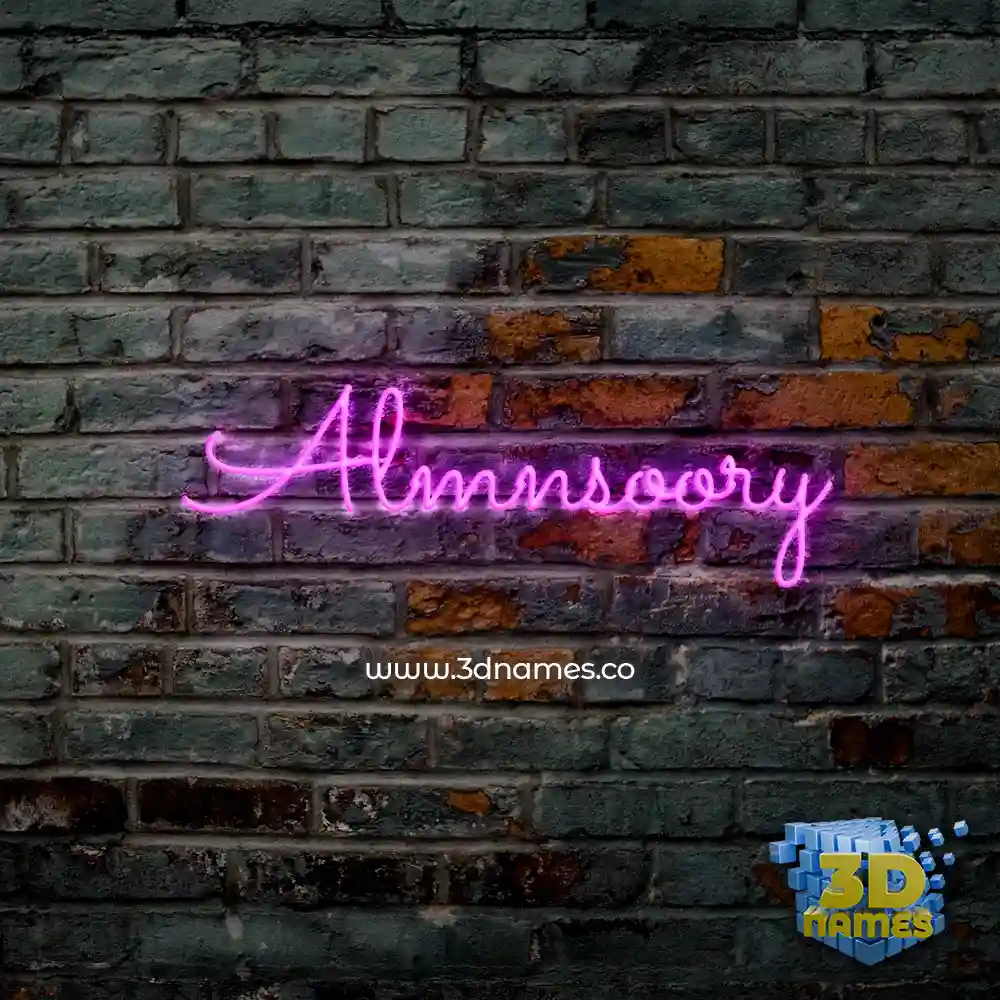 almnsoory in Pink Neon style - 3D name wallpaper