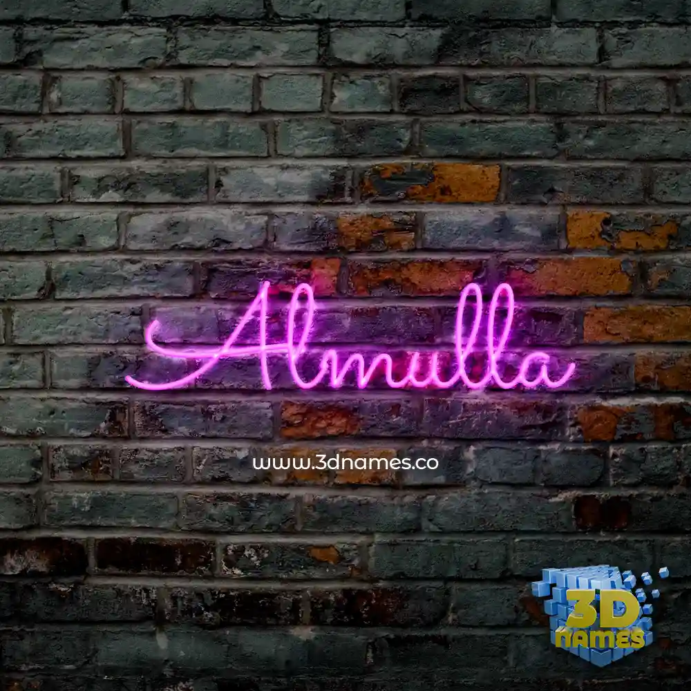 almulla in Pink Neon style - 3D name wallpaper