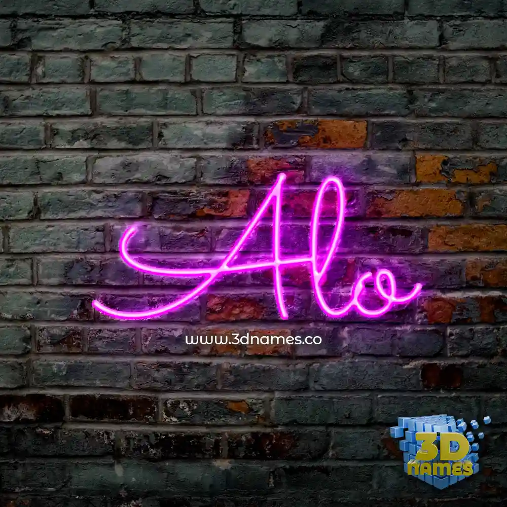 alo in Pink Neon style - 3D name wallpaper
