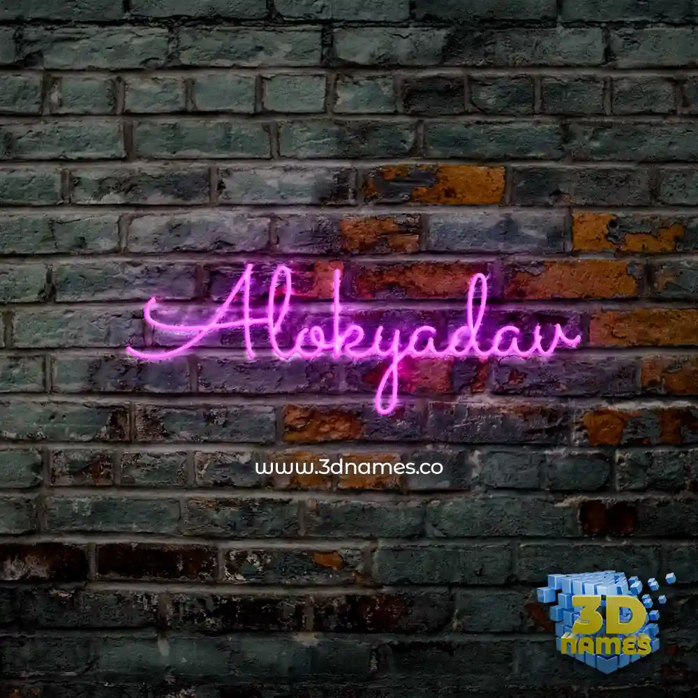 alokyadav in Pink Neon style - 3D name wallpaper